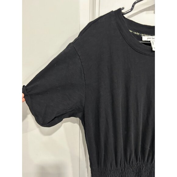 Peace Love World Black Tiered Smocked Waist Dress Sz M Cotton Whimsigoth - Picture 7 of 12